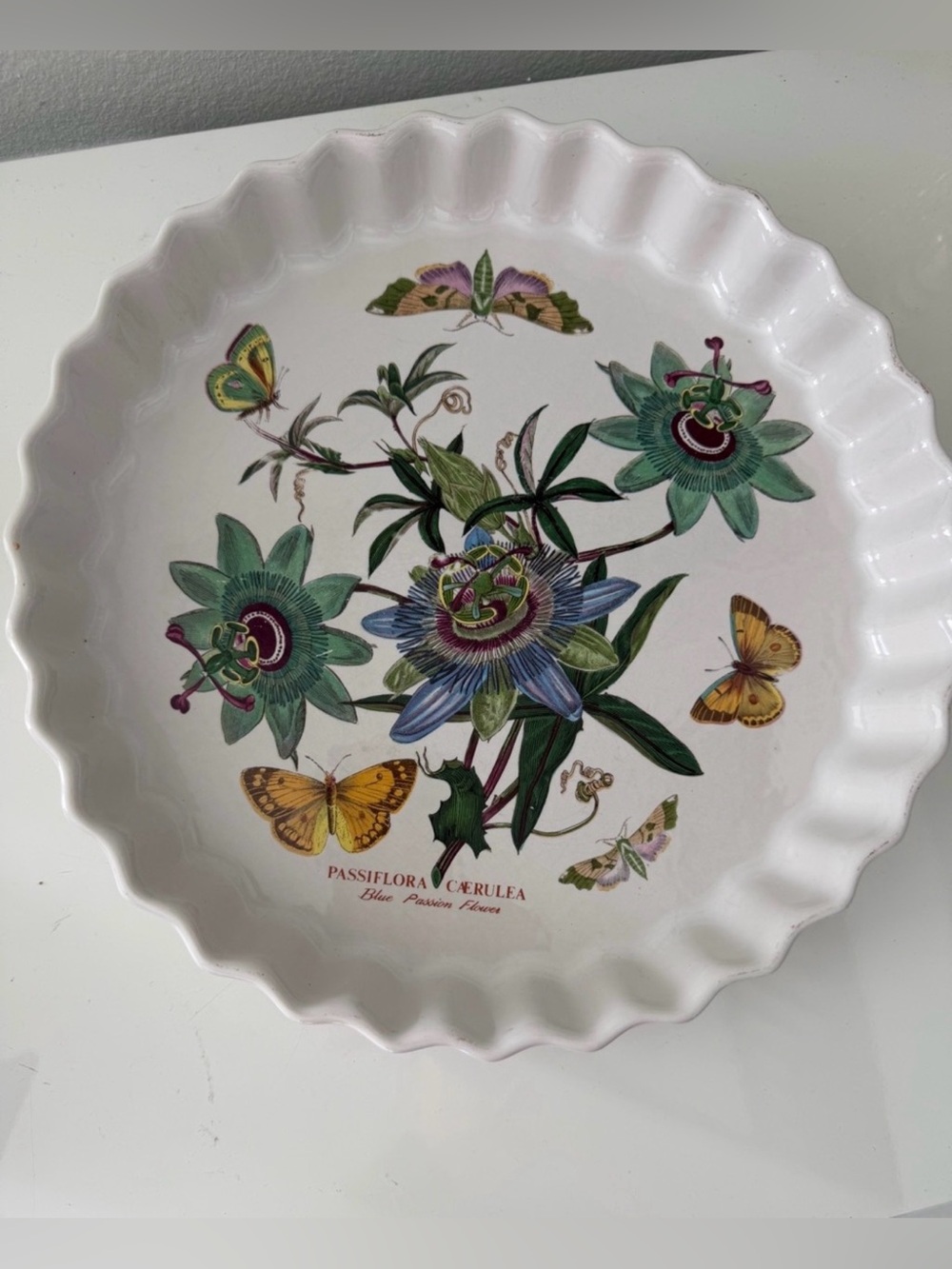 Portmeirion Botanic Garden Scalloped Serving Platter with Passionflower 10 1/2”